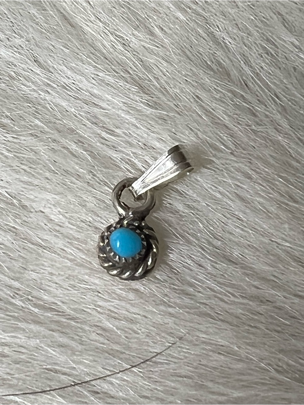 Chaco canyon trading Sterling Silver Turquoise Rope-Frame Pendant